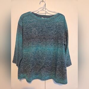 Croft & Barrow Teal and‎ Navy Knit Sweater